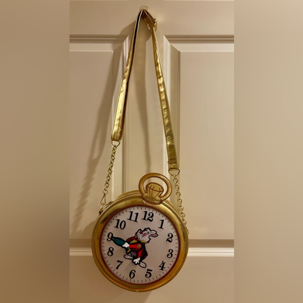 Loungefly Disney Alice in Wonderland White Rabbit Pocket Watch Crossbody Bag